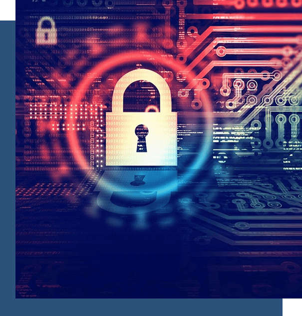 A padlock on top of a circuit board.